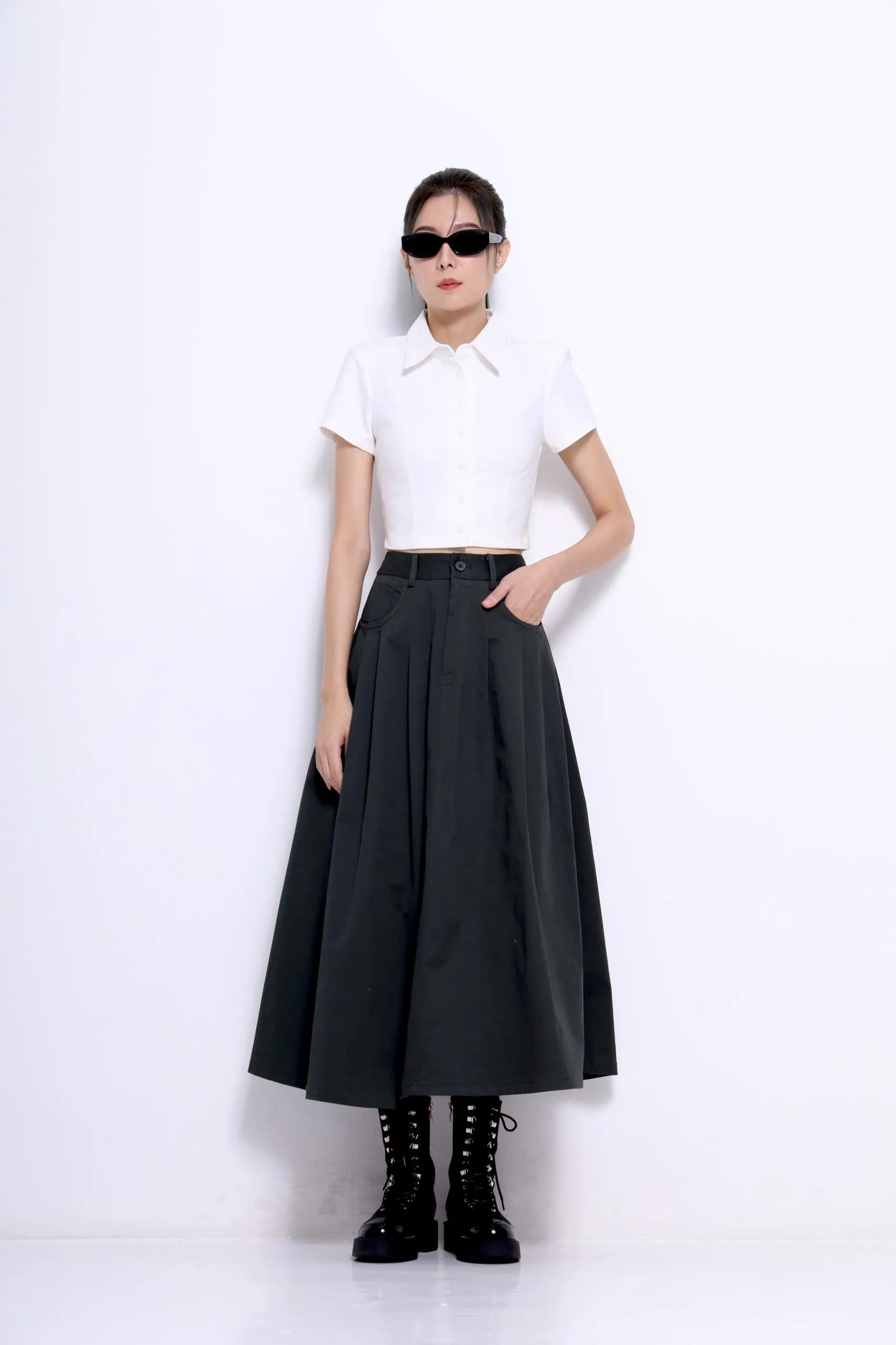 Giya A-line Pleated Skirt