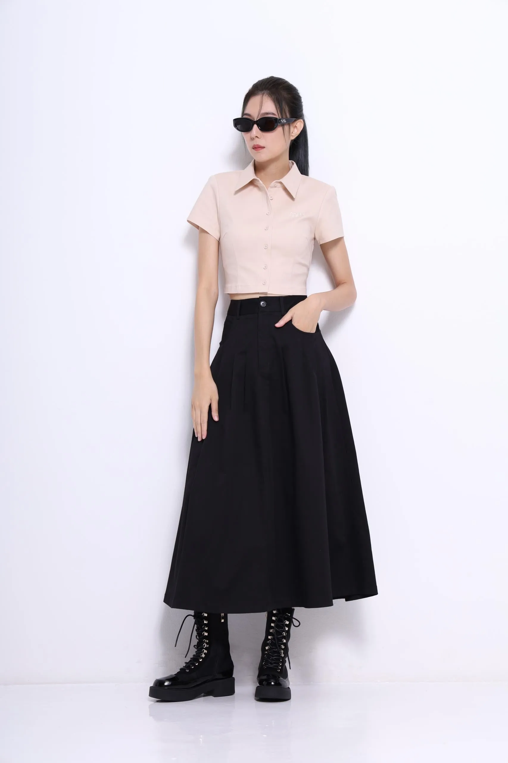 Giya A-line Pleated Skirt