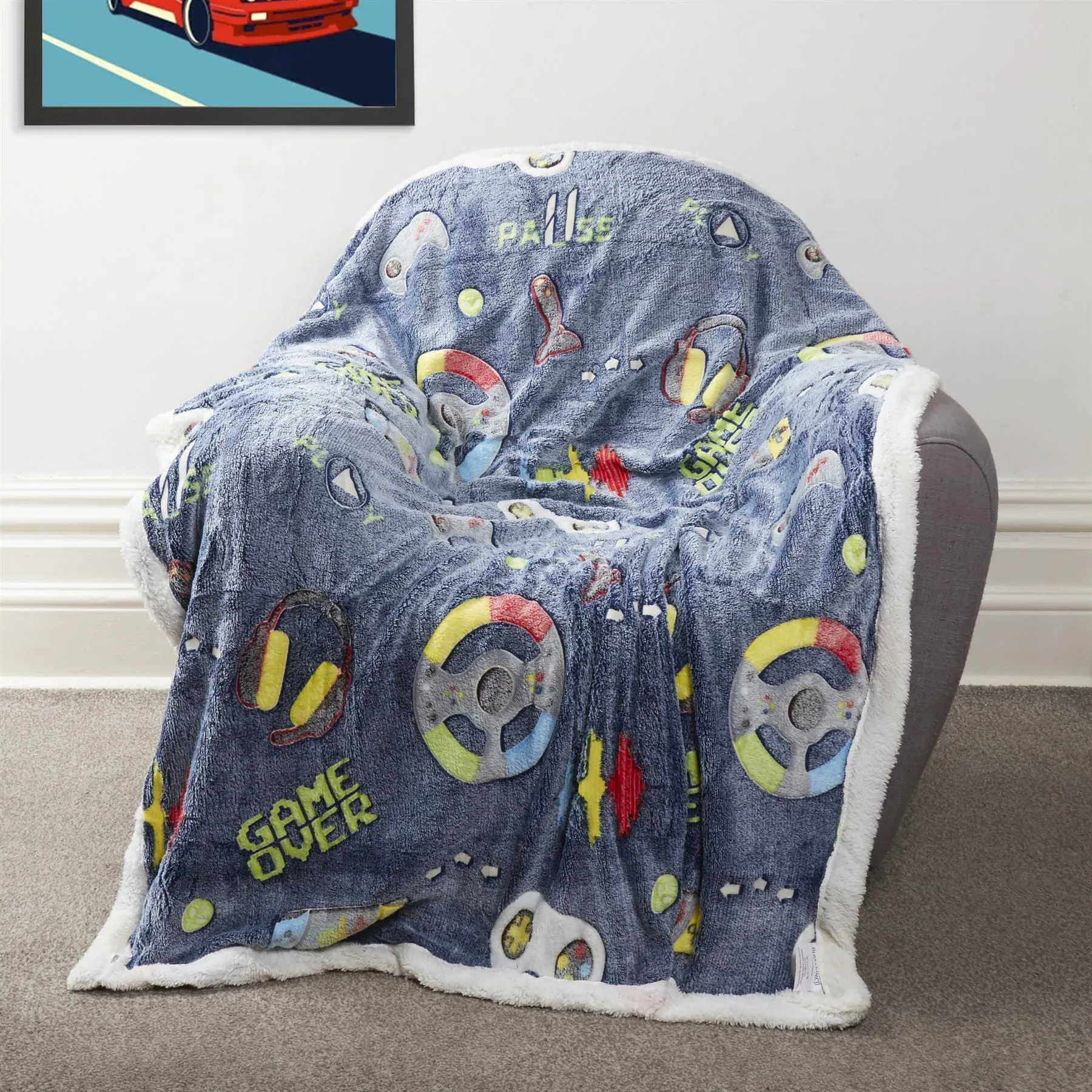 Glow In The Dark Teddy Fleece Duvet Set for Kids Warm Cosy Bedding Perfect for Winter by OLIVIA ROCCO