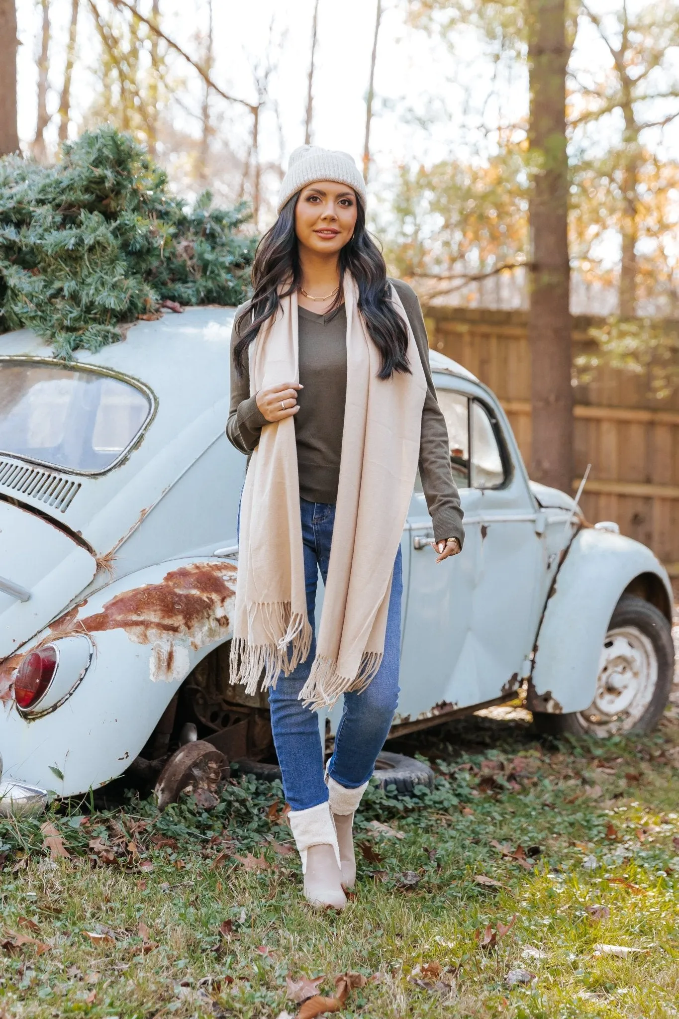 Green Soft V-Neck Sweater