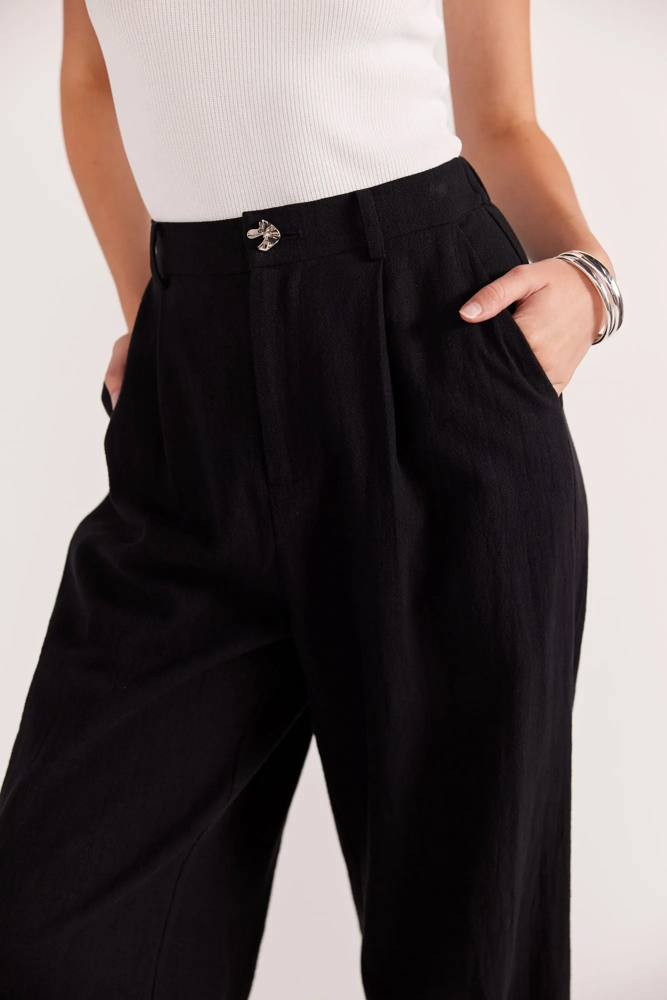 Harper Wide Leg Pants | Black