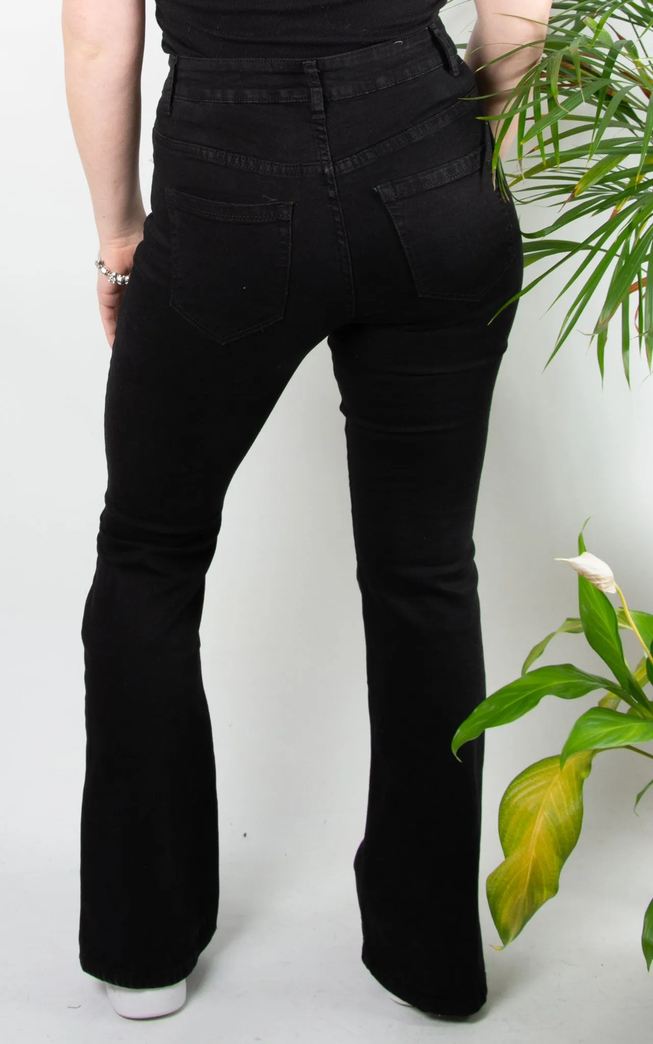 Jeans | Side Split Flare | Black