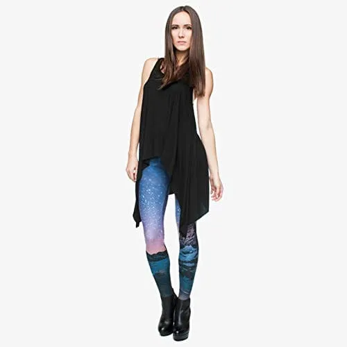 Kanora Starry Sky Seamless Workout Leggings - Women’s 3D Printed Yoga Leggings, Tummy Control Running Pants (Starry Sky, One Size)