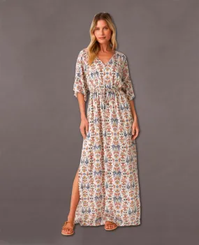 Kimono Sleeve Maxi Bohemian Fall Print