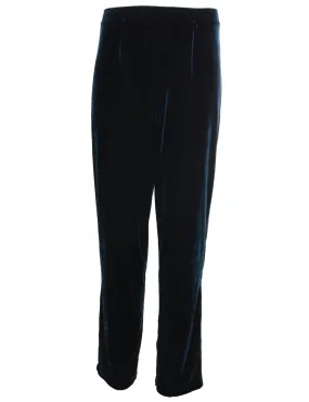 Koret Dark Green Elasticated Waist Velvet Trousers - W28 L29