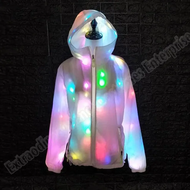 LED Party Clothes Colorful Glowing Casual Top Flashing Lights Jacket Coat pants Costumes Set Luminous Christmas Halloween Party