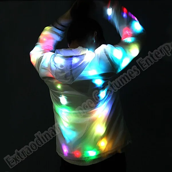 LED Party Clothes Colorful Glowing Casual Top Flashing Lights Jacket Coat pants Costumes Set Luminous Christmas Halloween Party