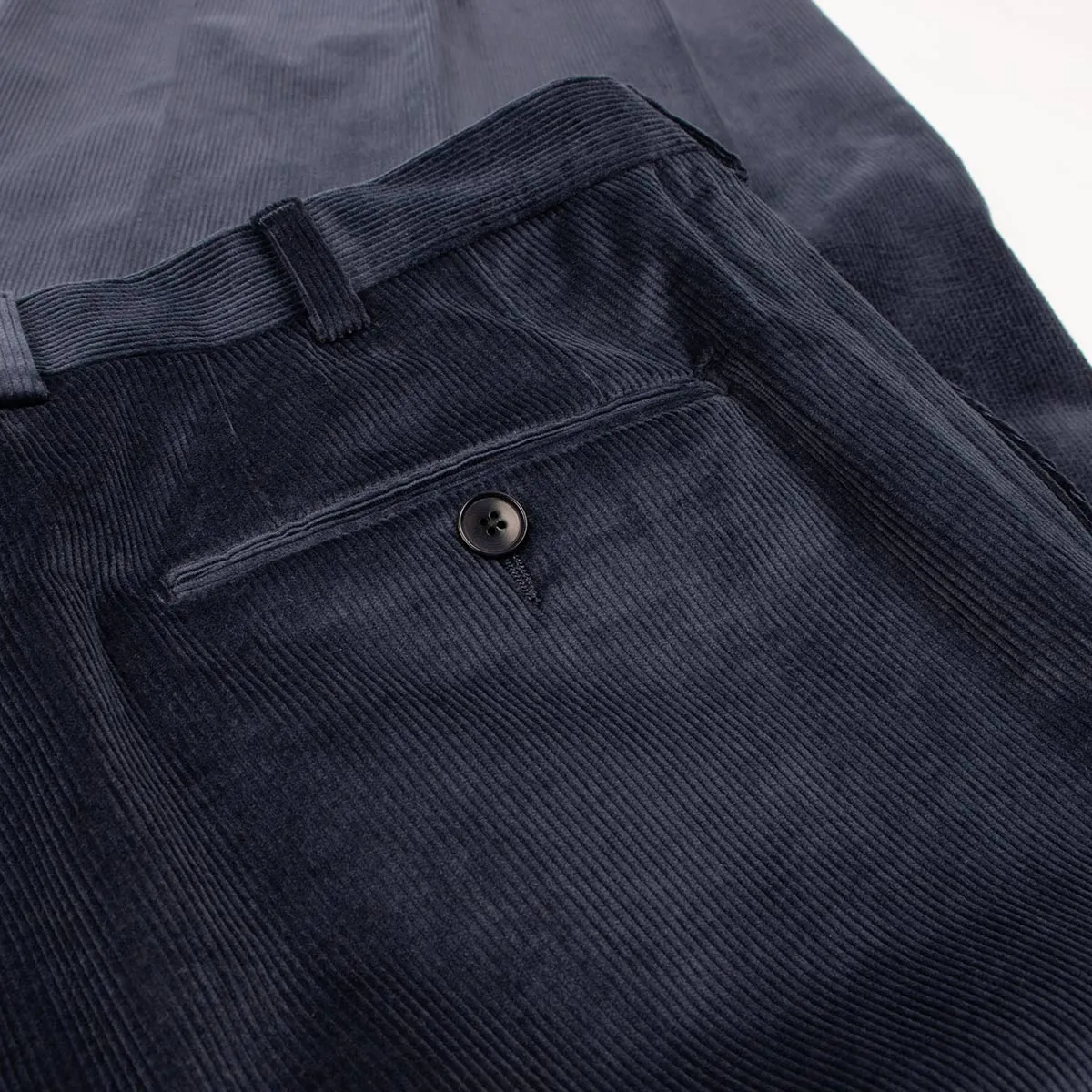 Light Navy Loro Piana Stretch Cotton & Wool Corduroy Trousers