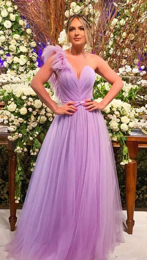 Lilac Simple Evening Gown Long Prom Dresses    fg790