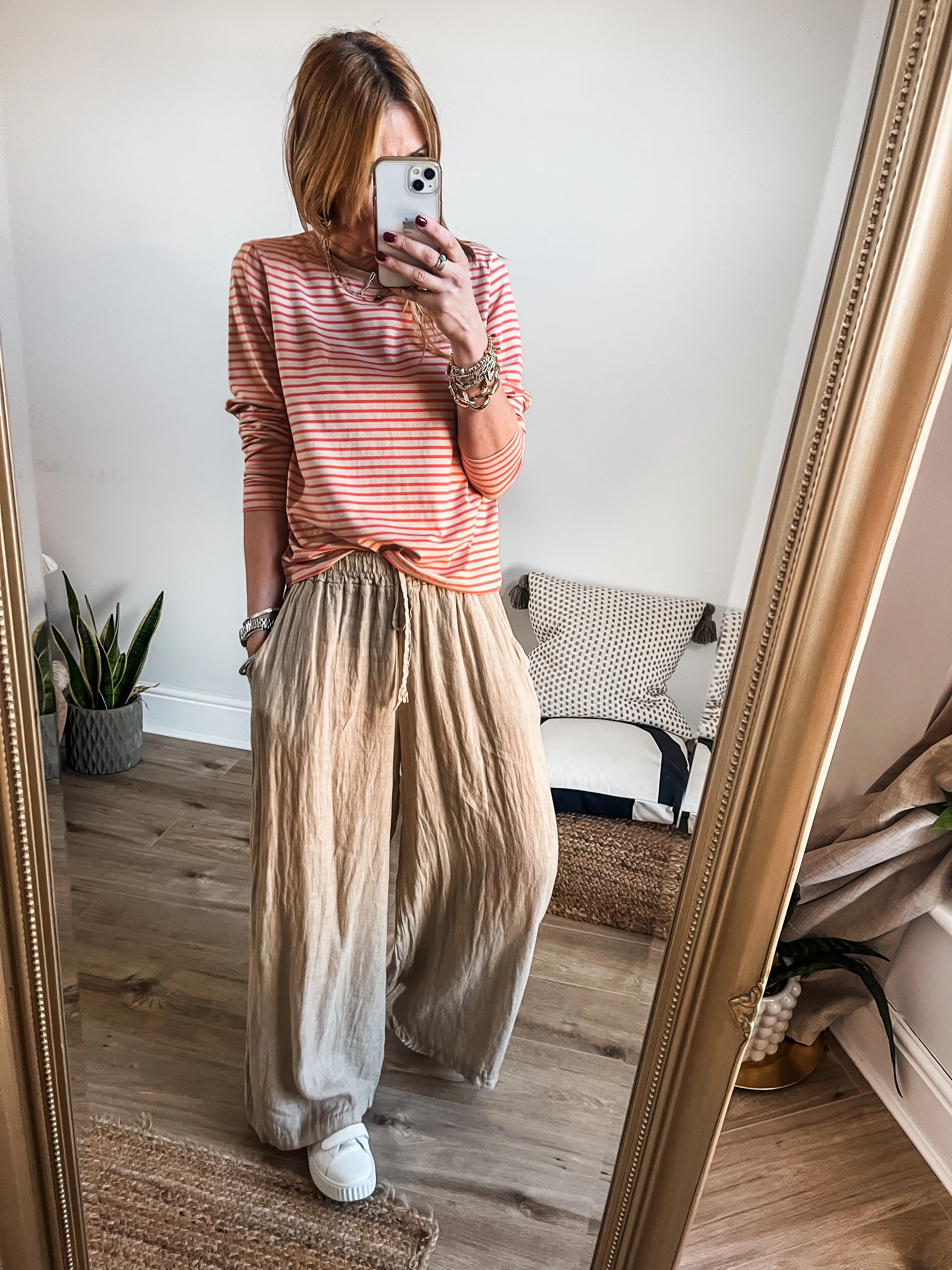 Linen Wide Leg Trousers