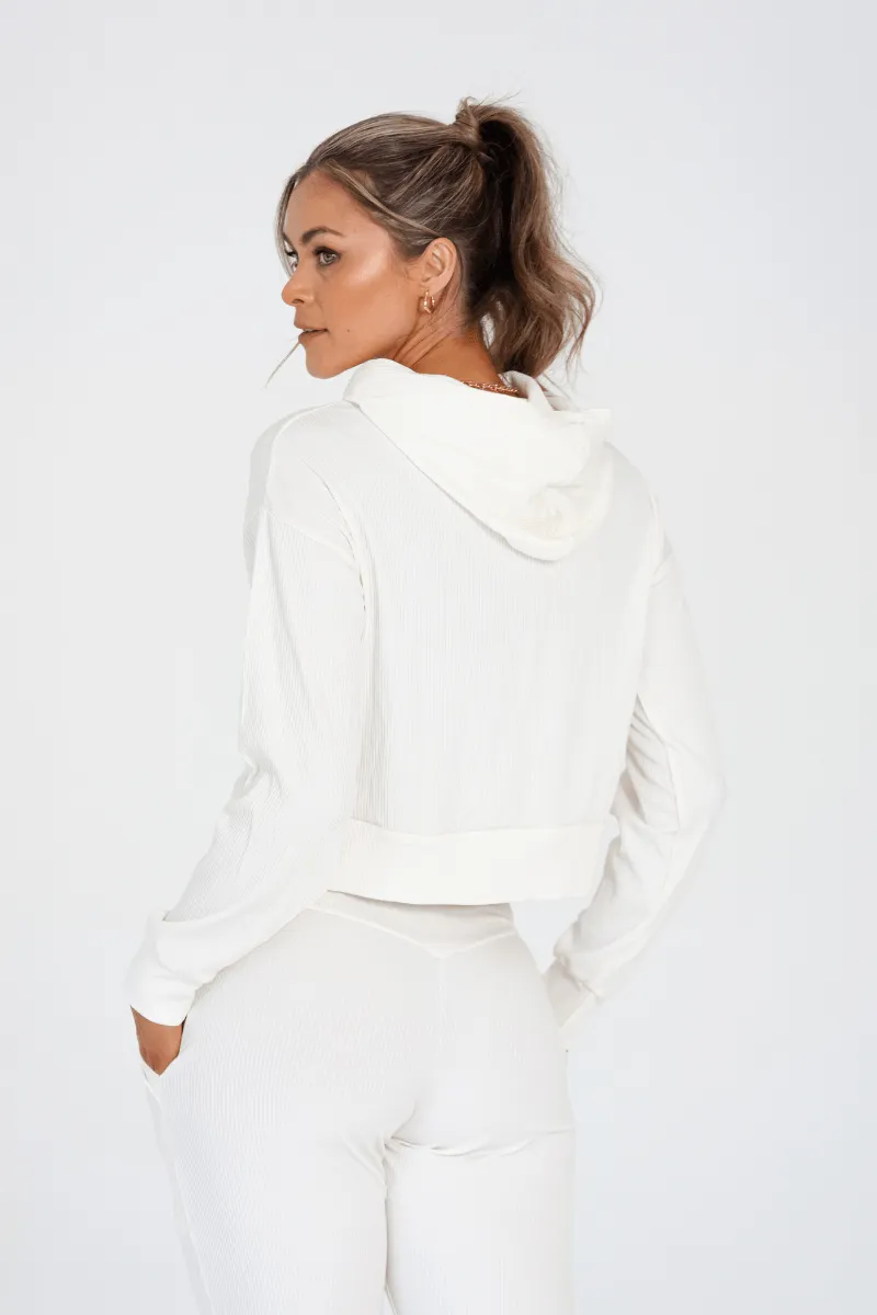 Long Sleeve Crop - Cream