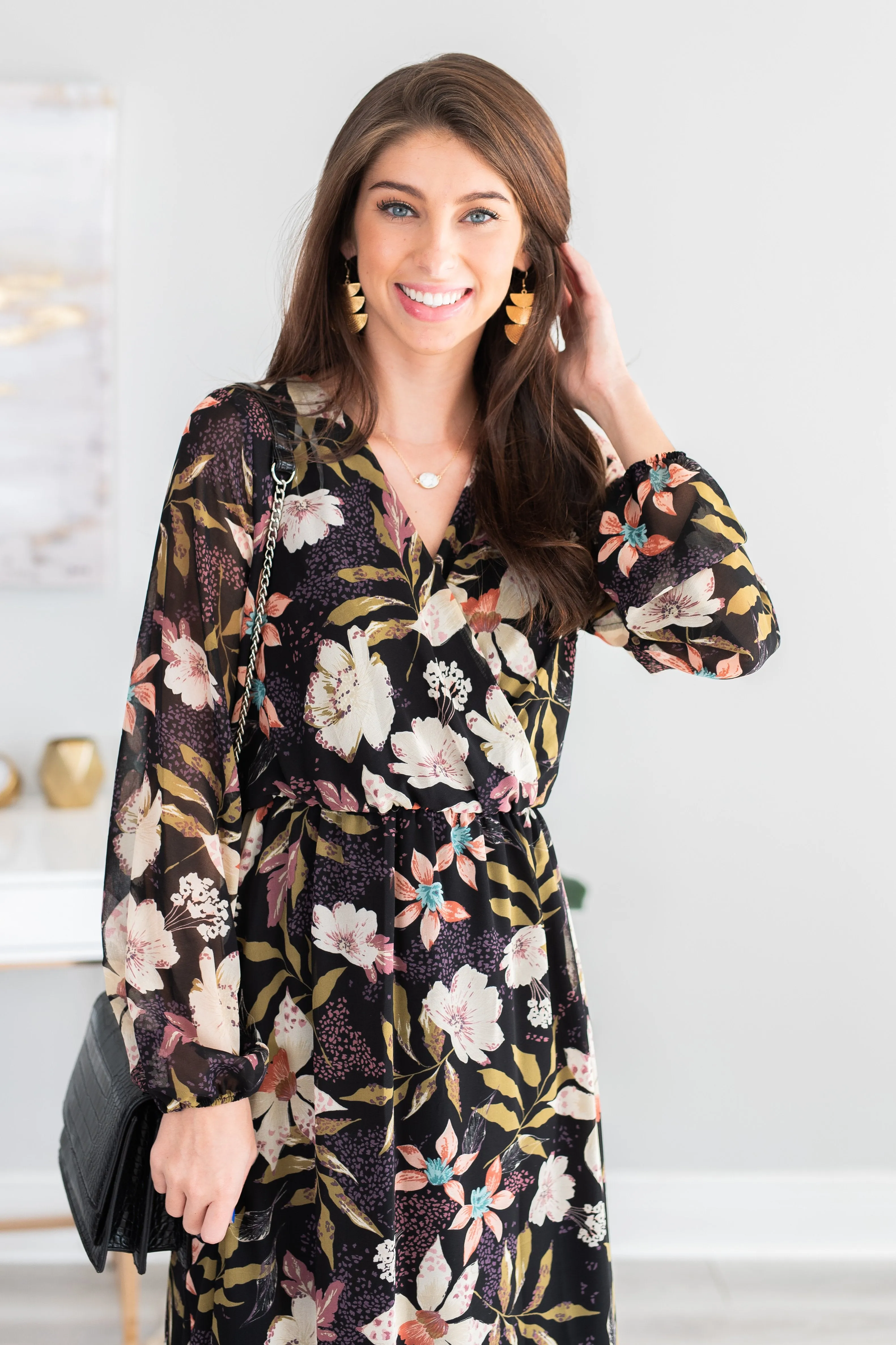 Looking For Fun Black Floral Maxi Dress