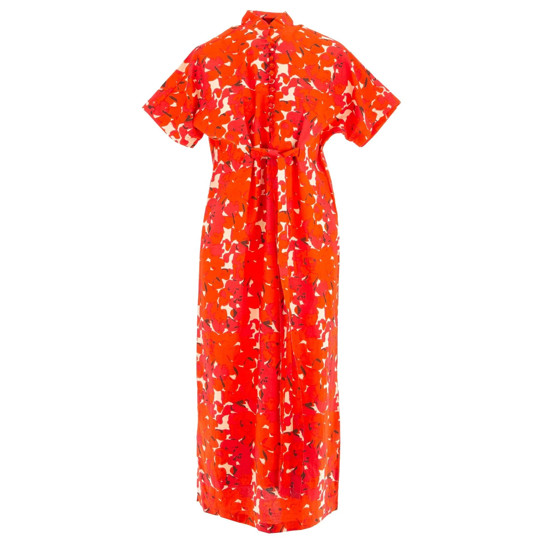 Mandarin Maxi Dress - Vibrant Orange