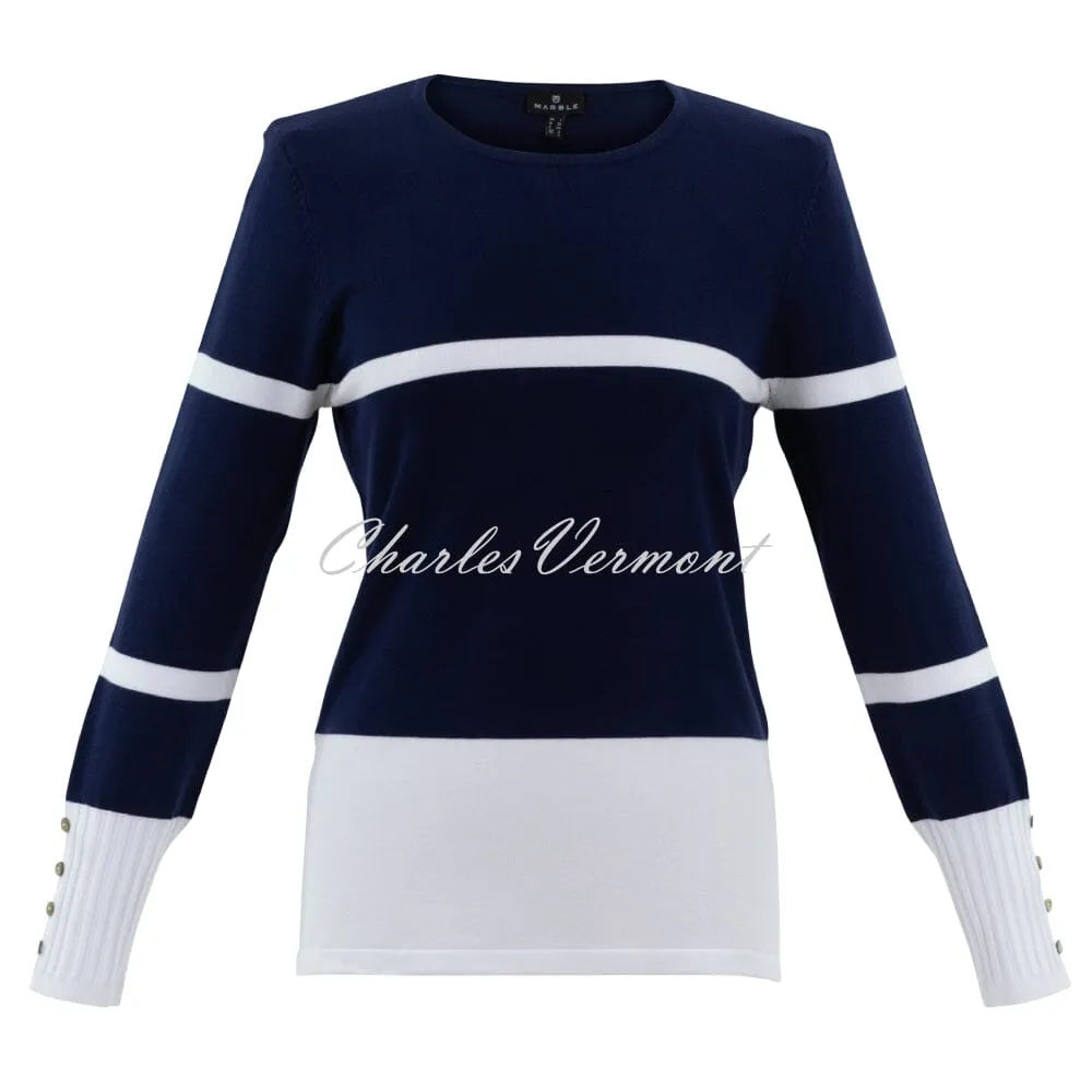 Marble Sweater - Style 7304-103 (Navy / White)