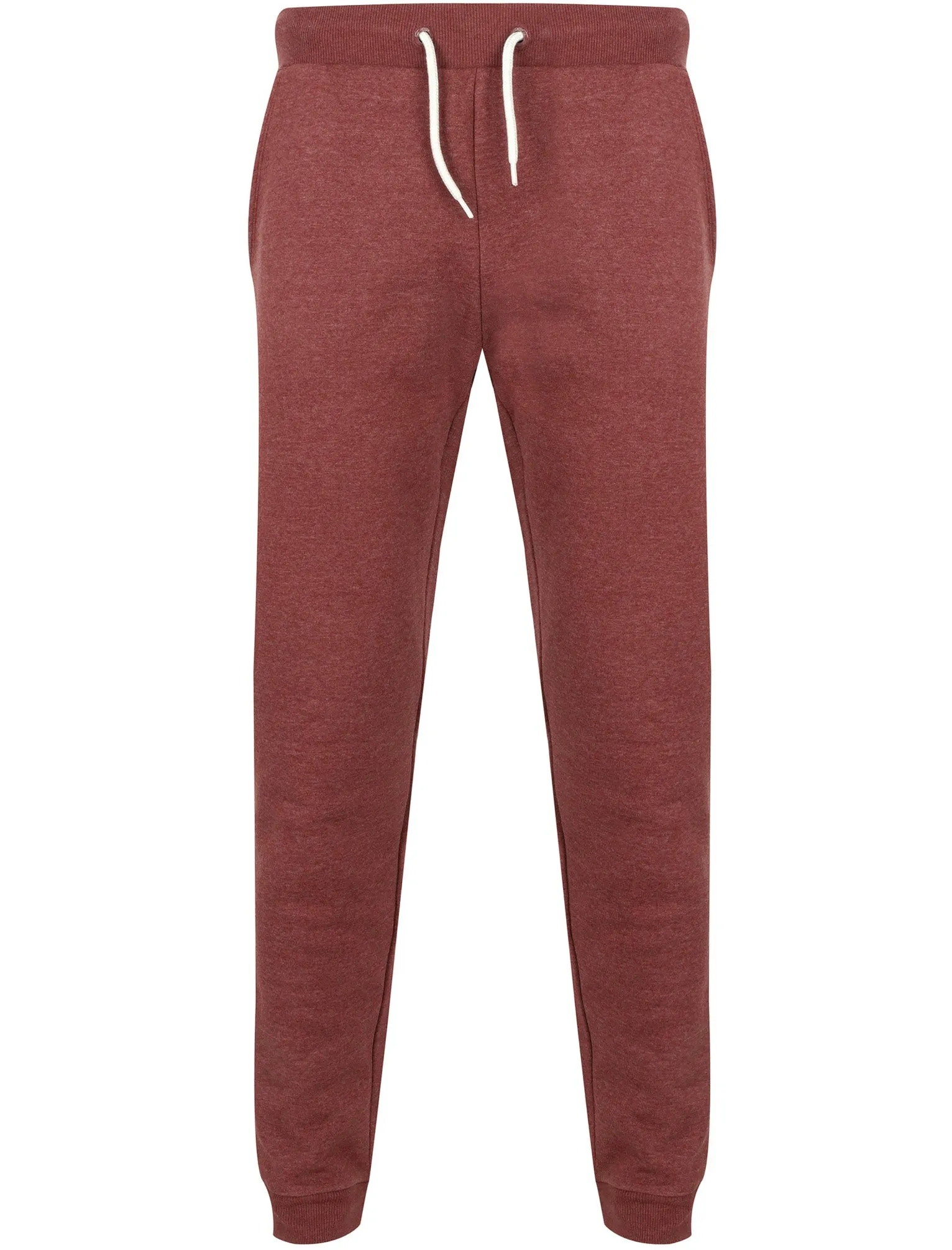 Mast Brush Back Fleece Cuffed Joggers In Bordeaux Marl - South Shore