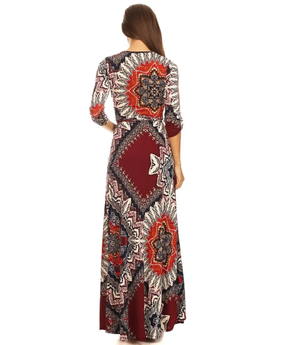 Maxi Dress with Sleeves Malnative Black Gray