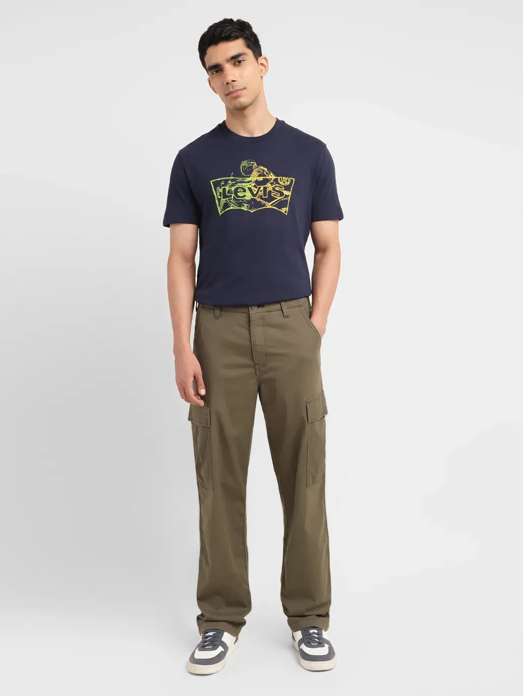 Men's Straight Fit Olive Cargo