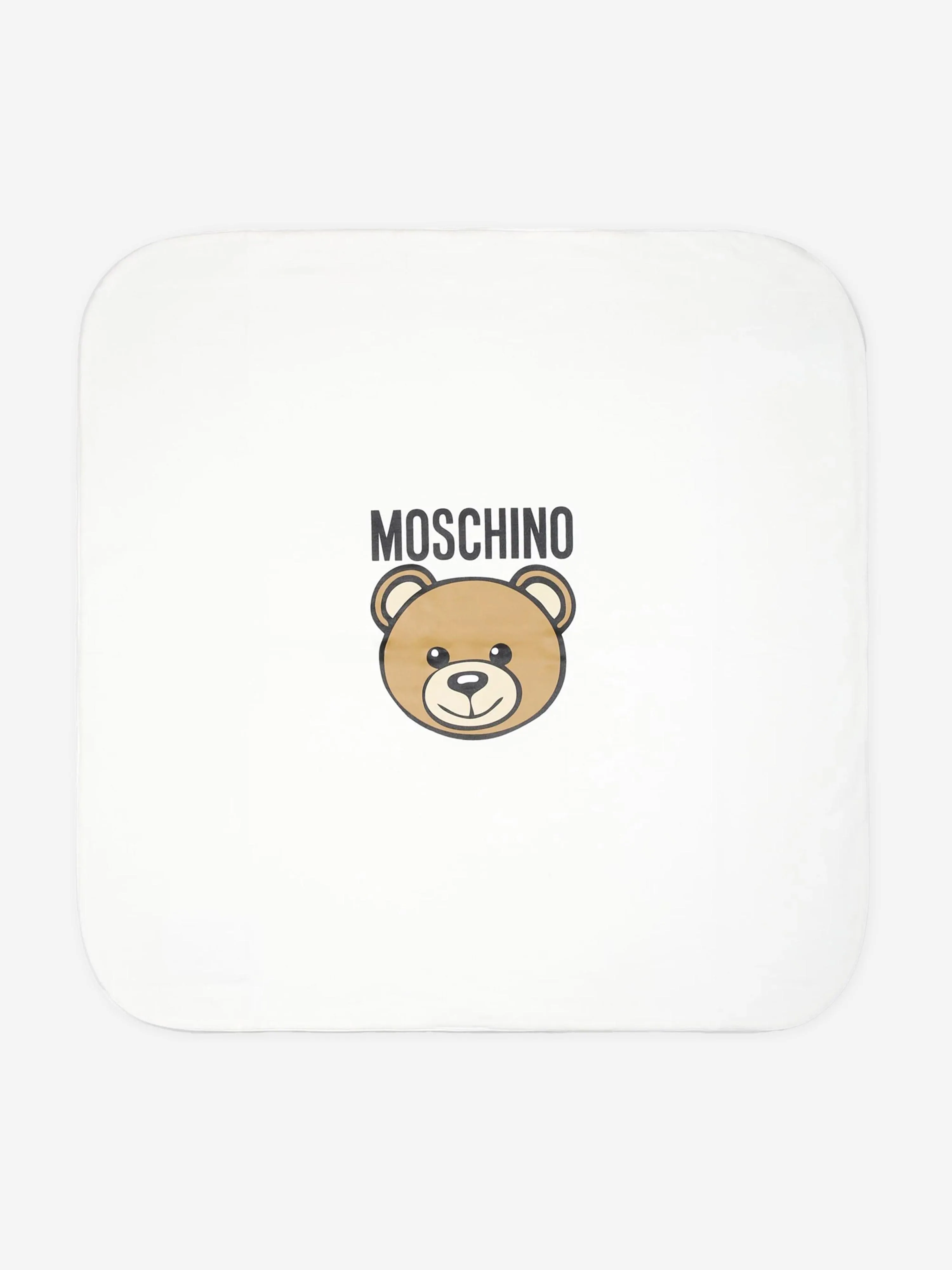 Moschino Baby Bear Logo Blanket in Ivory