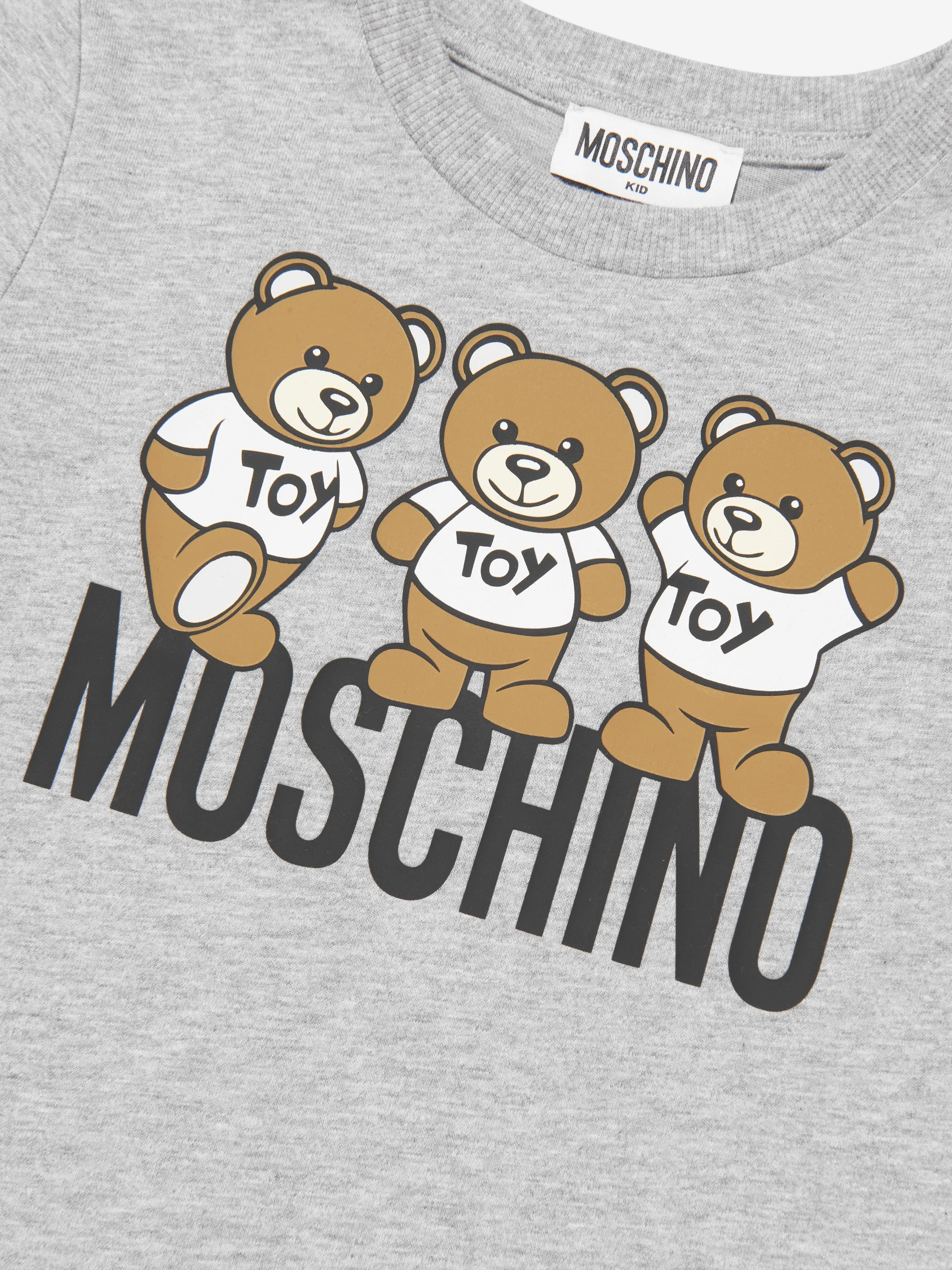 Moschino Kids Teddy Bear Logo T-Shirt in Grey