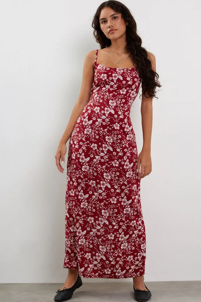 Motel Rocks Maisara Maxi Dress in Berry Blush Floral