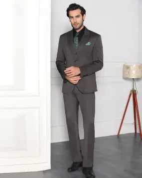 Must Haves Three Piece Grey Solid Formal Suit - Jaguar