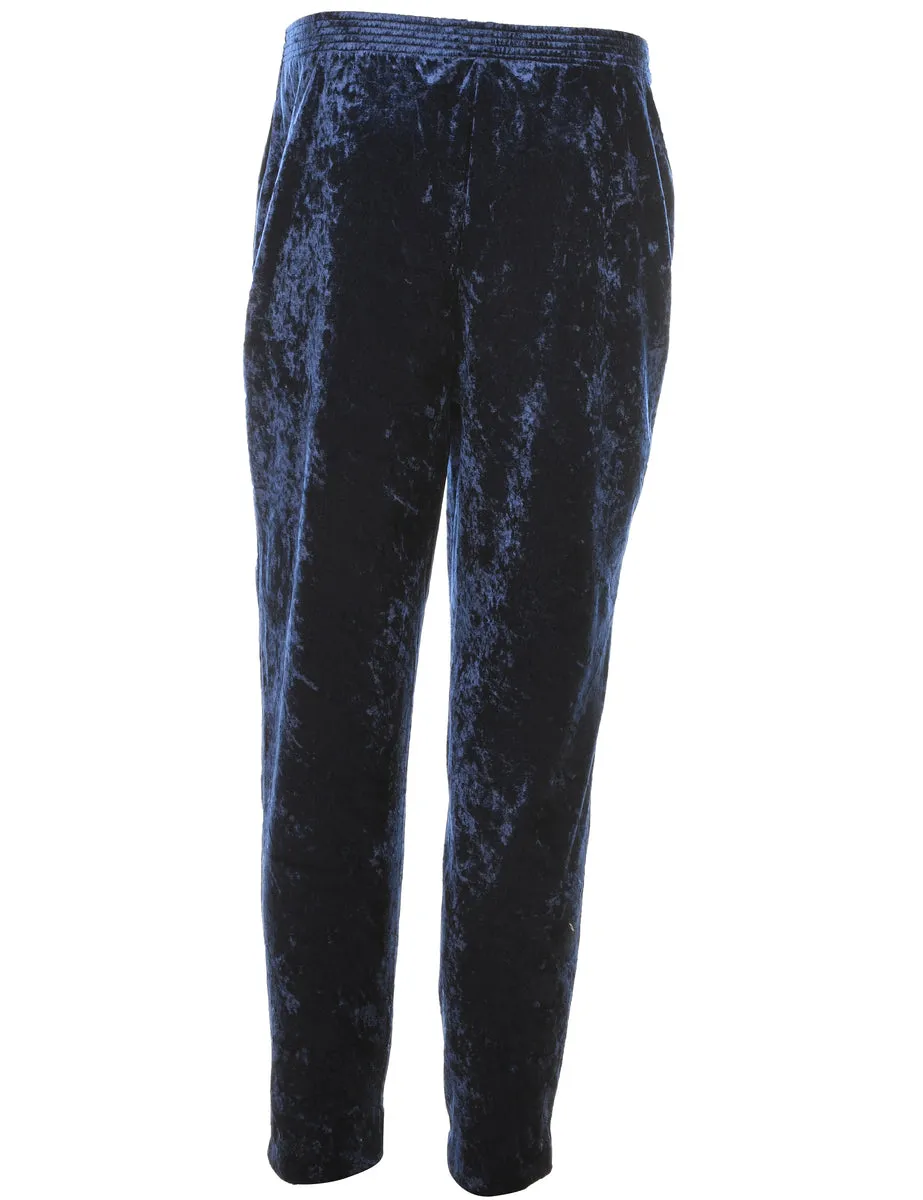 Navy Velvet Trousers - W27 L28