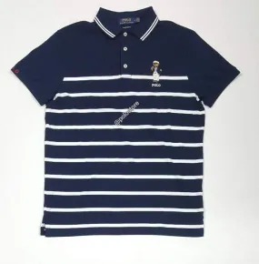 Nwt Polo Ralph Lauren Nautical Sailor Bear Stripe Custom Slim Fit Polo