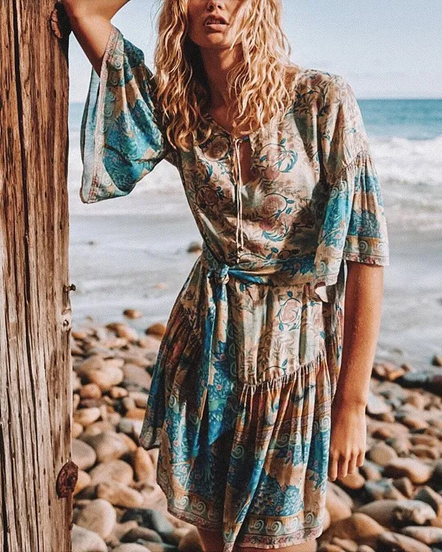 Paisley Boho Maxi or Mini Dress