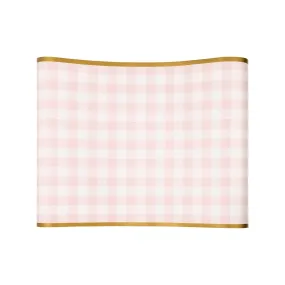 Pink Gingham Paper Table Runner