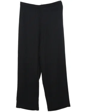 Pinstriped Black Casual Trousers - W32 L29