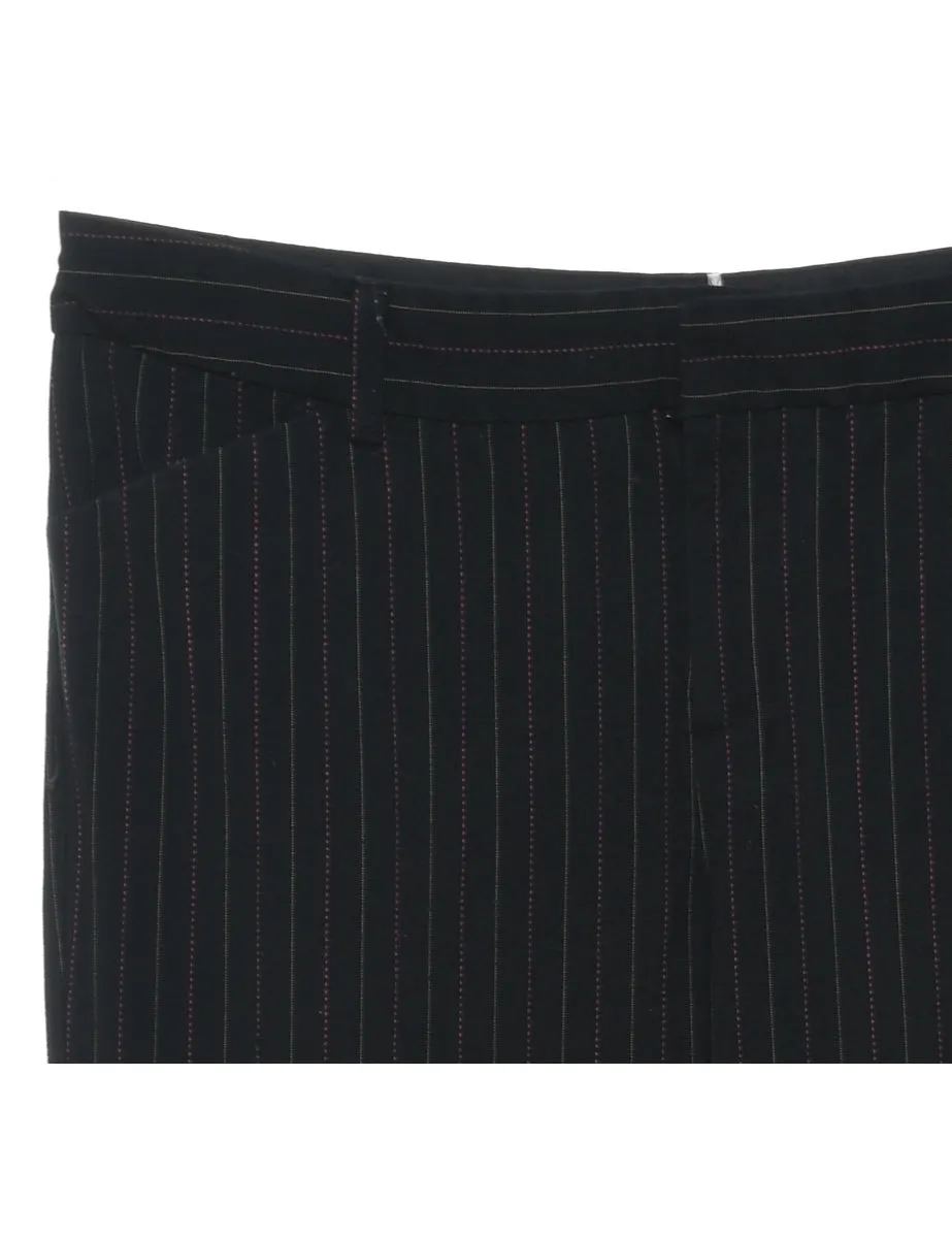 Pinstripes Black Trousers - W31 L32