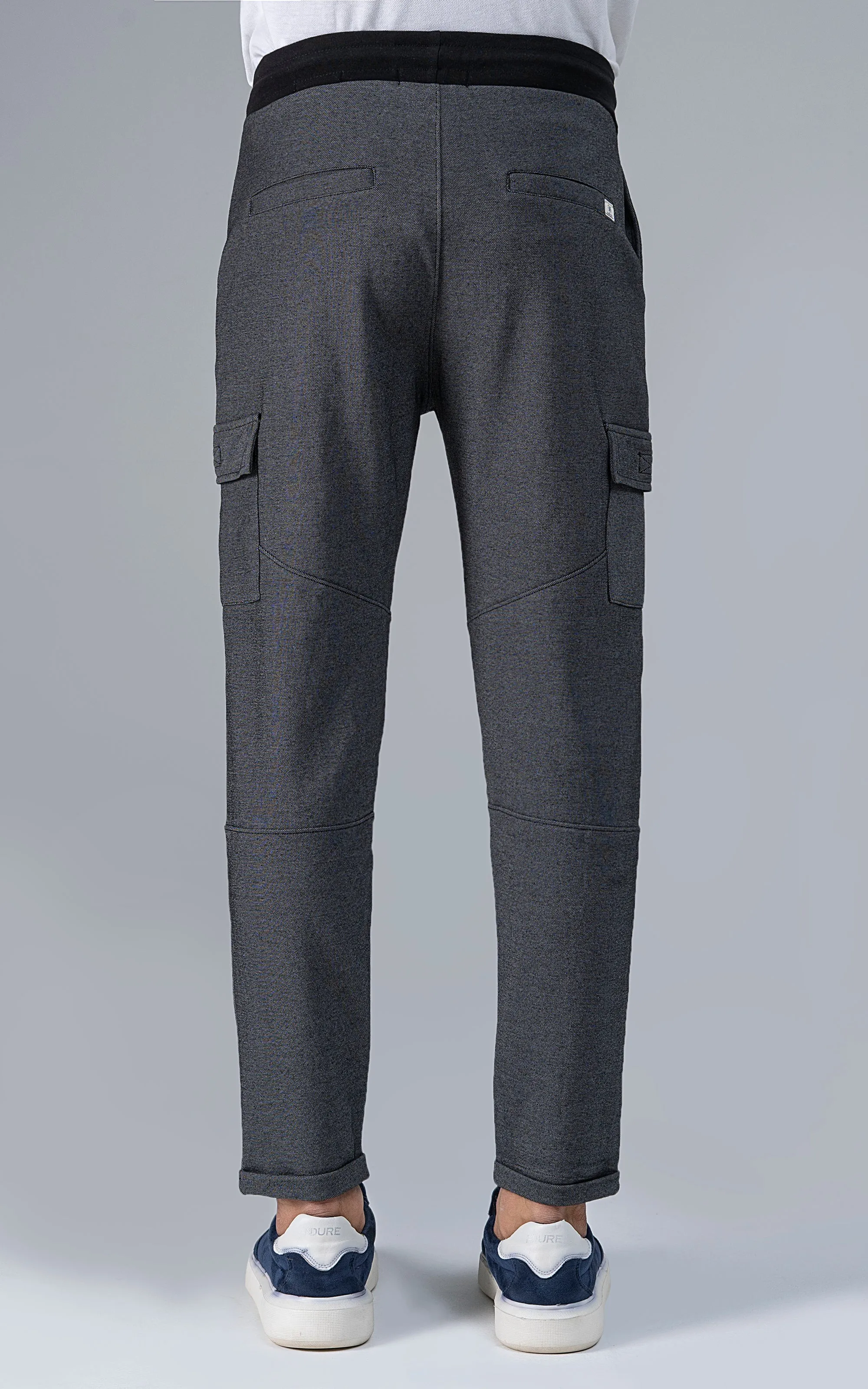 Pique Interlock Cargo Trouser Black