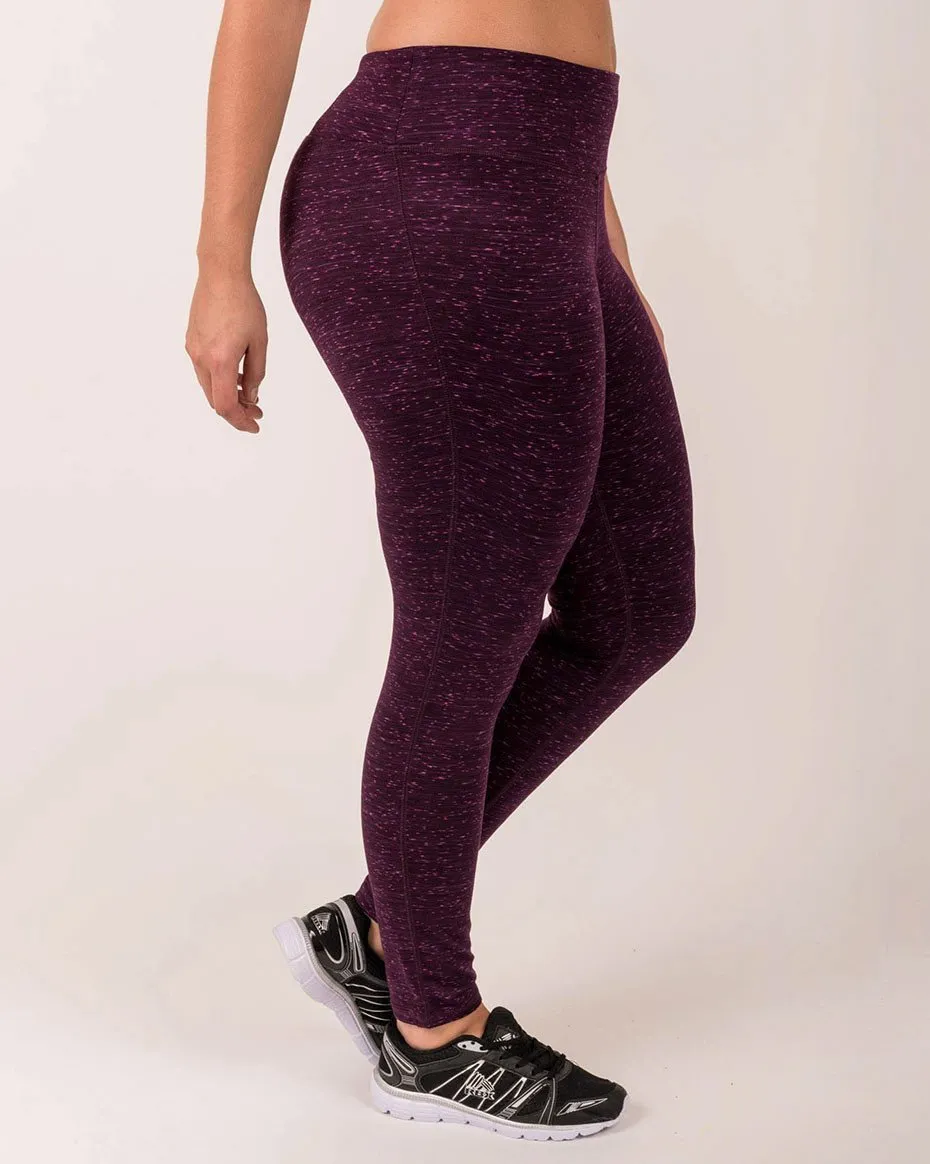 Plus Space Dyed Printed Fitted Yoga Pants