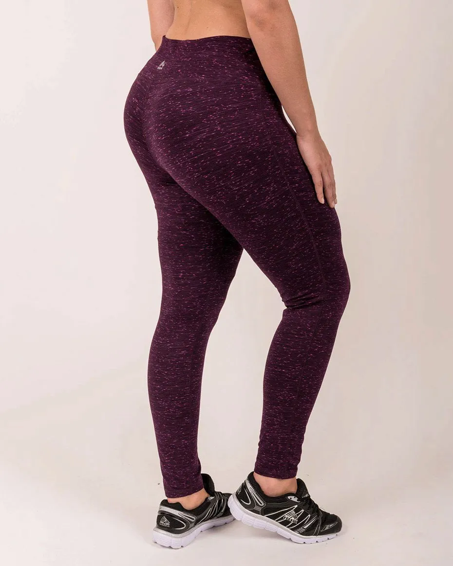 Plus Space Dyed Printed Fitted Yoga Pants