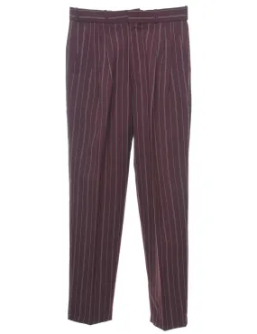 Purple Pinstriped Trousers - W28 L29