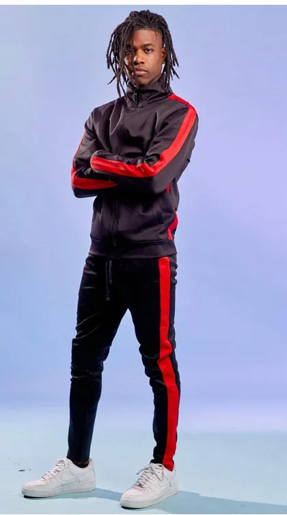 Rebel Minds - Track Pants - Black/ Red