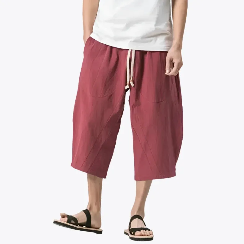 Red Japanese Ankle Pants