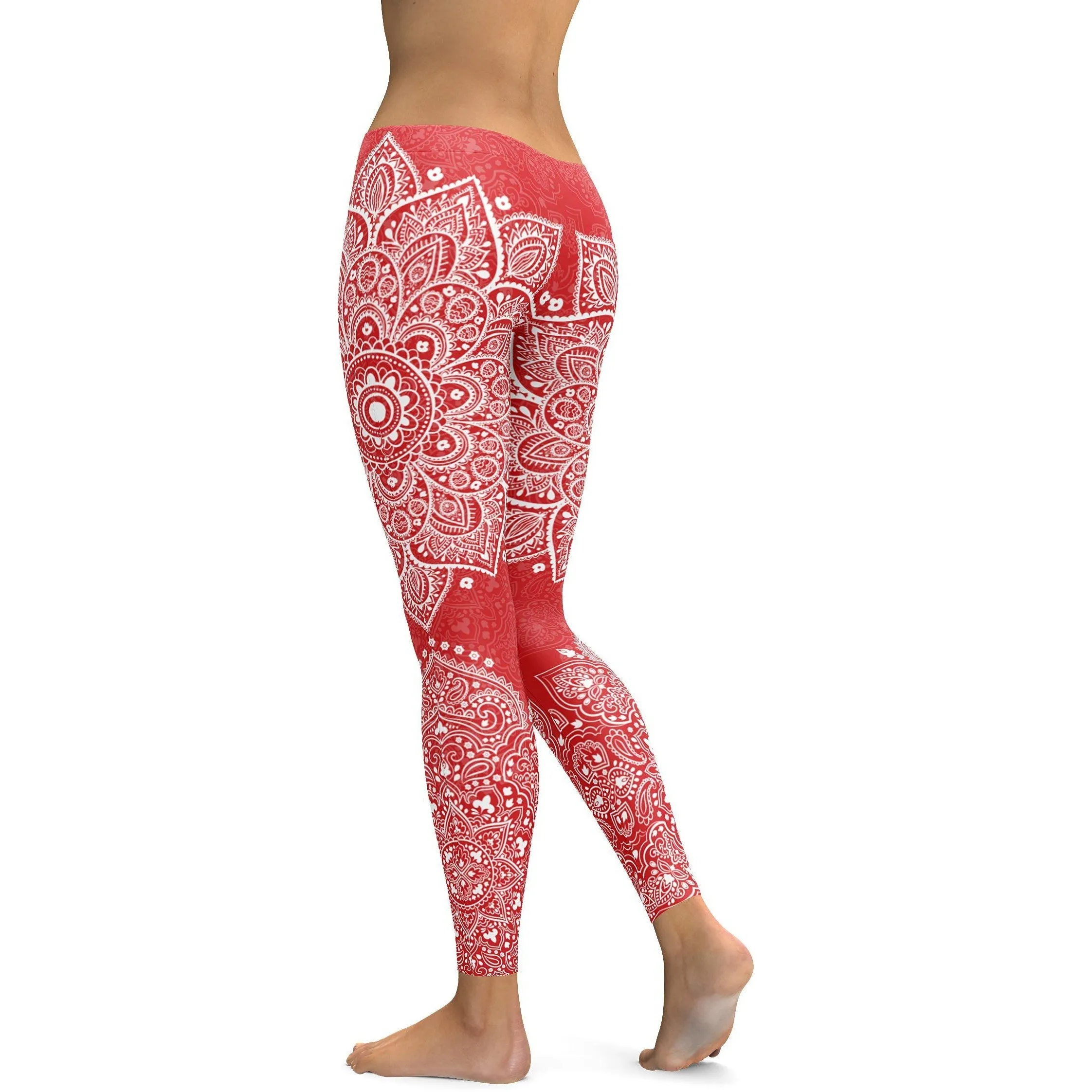 Red Mandala Leggings