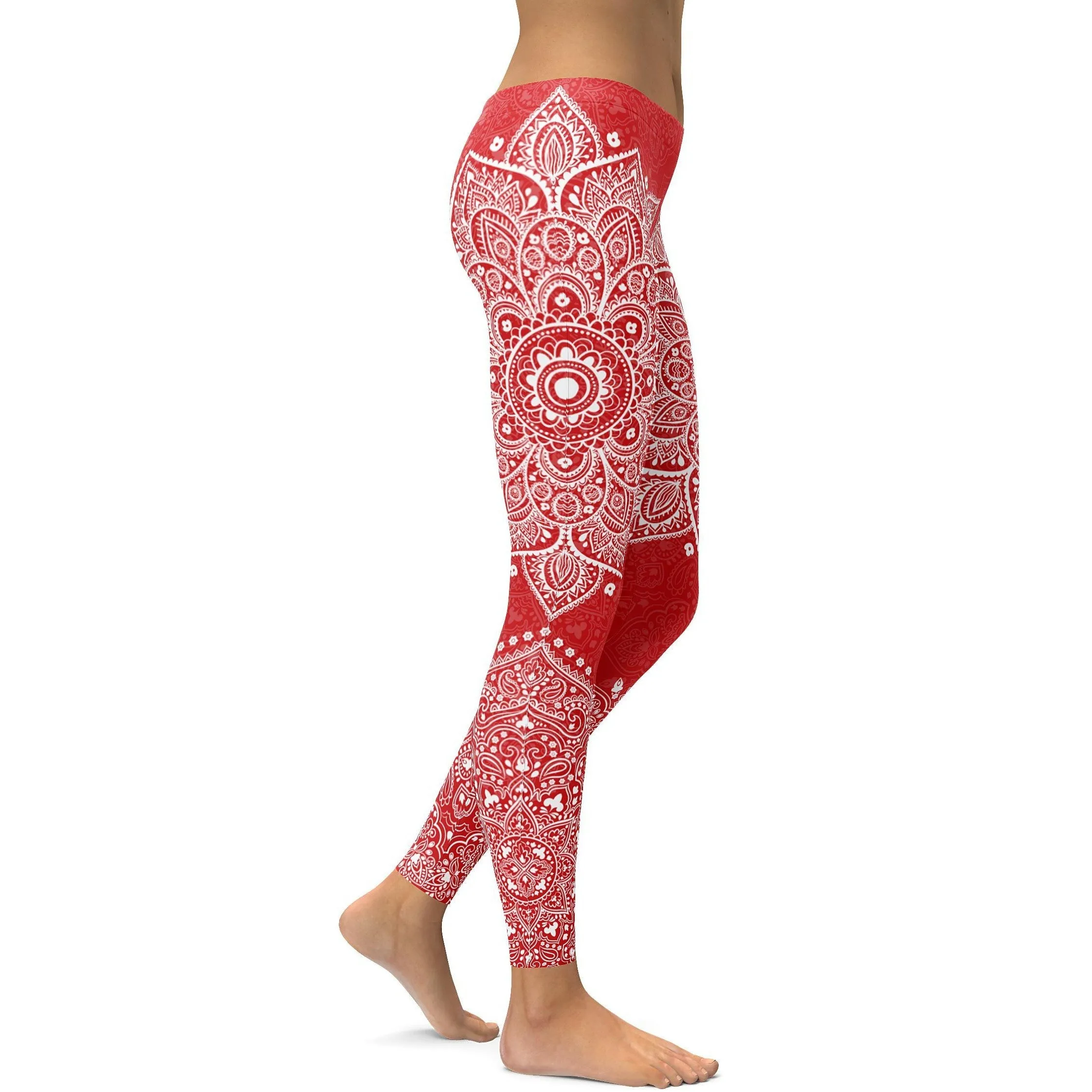 Red Mandala Leggings