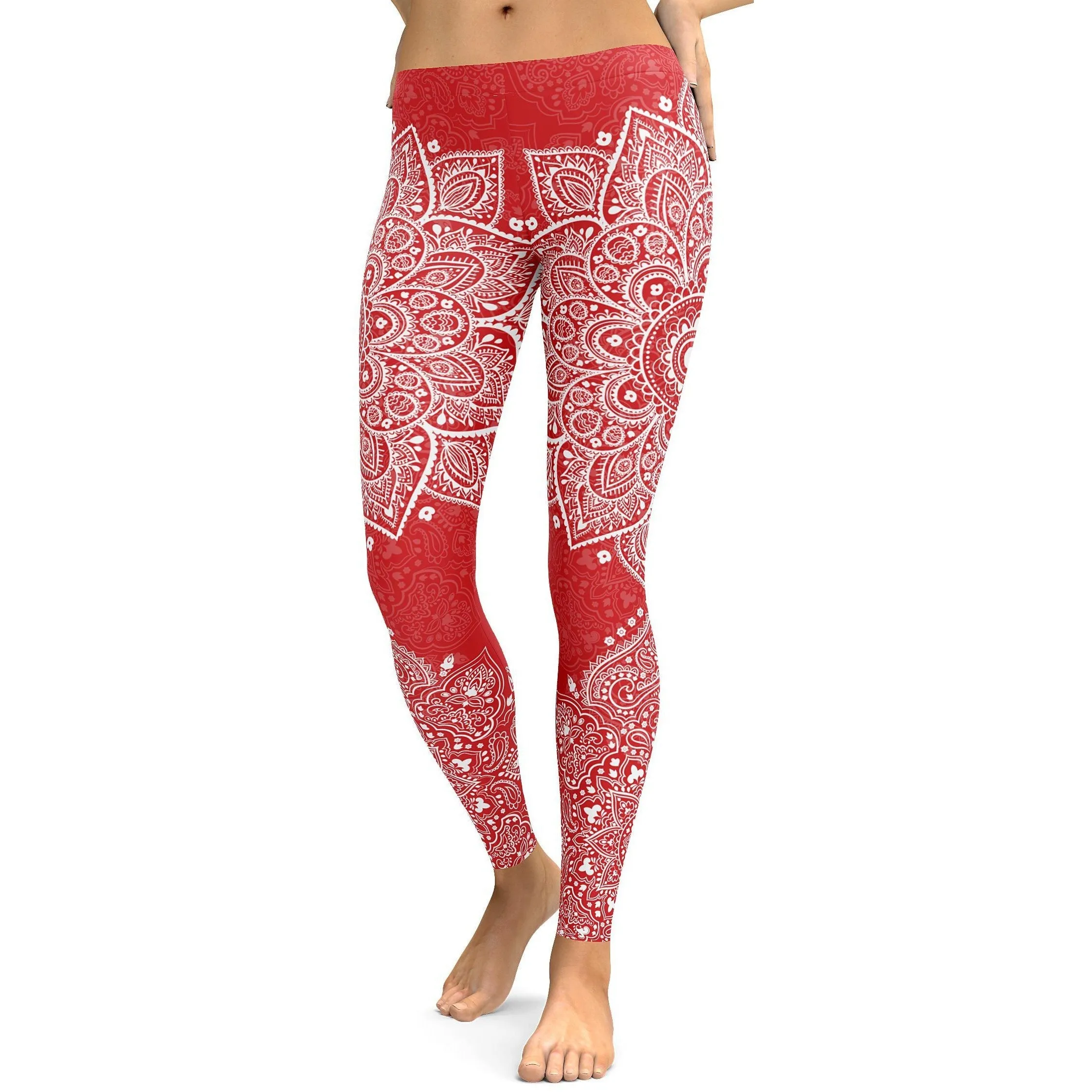 Red Mandala Leggings