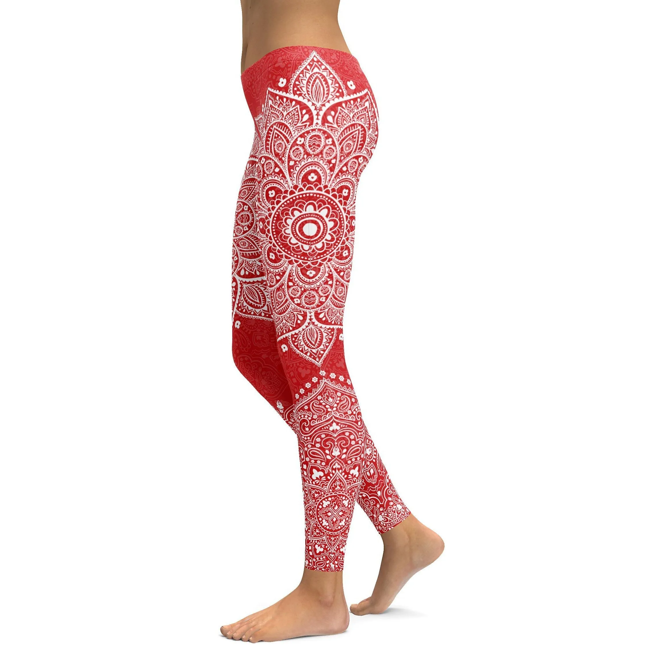 Red Mandala Leggings