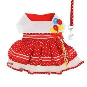 Red Polka Dot Balloon Dress w/Matching Leash