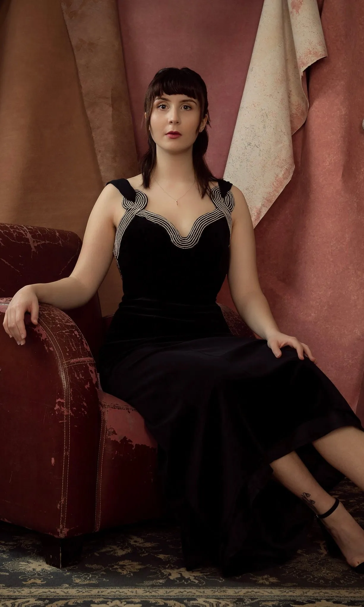 RENT Vintage Black Velvet Cocktail Dress