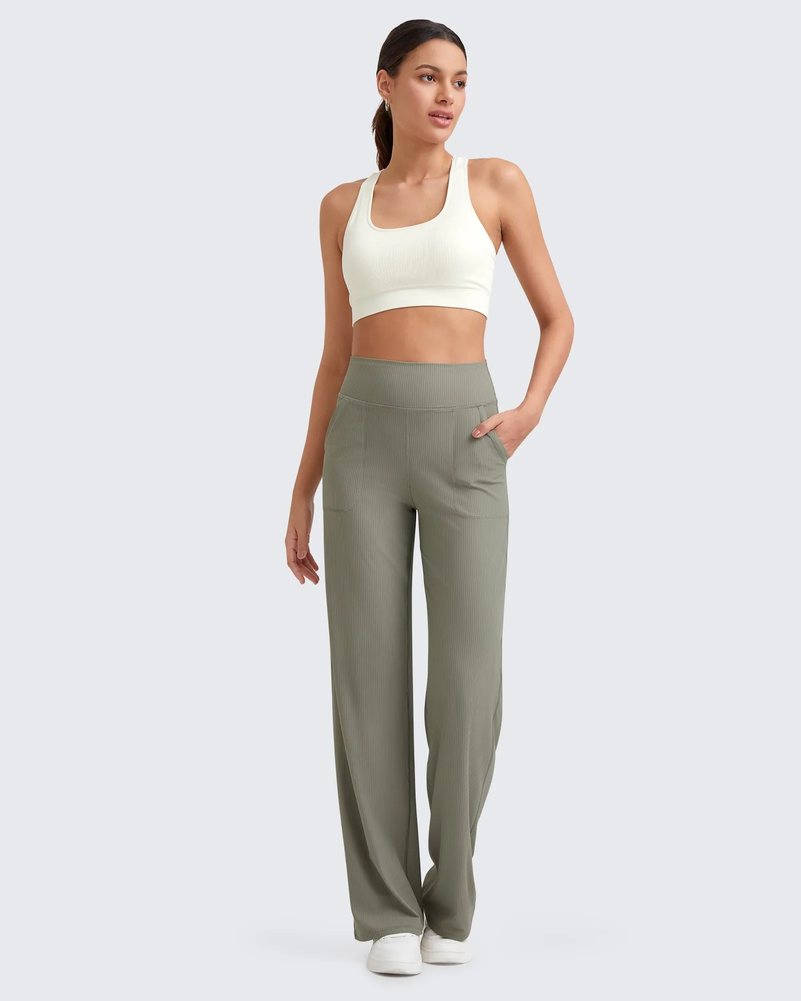 Ribbed High-Rise Seamless Work Pants