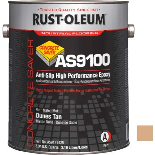 Rustoleum AS9100 System 250 VOC Anti-Slip High Performance Epoxy Floor Coat, Dunes Tan Gallon Kit