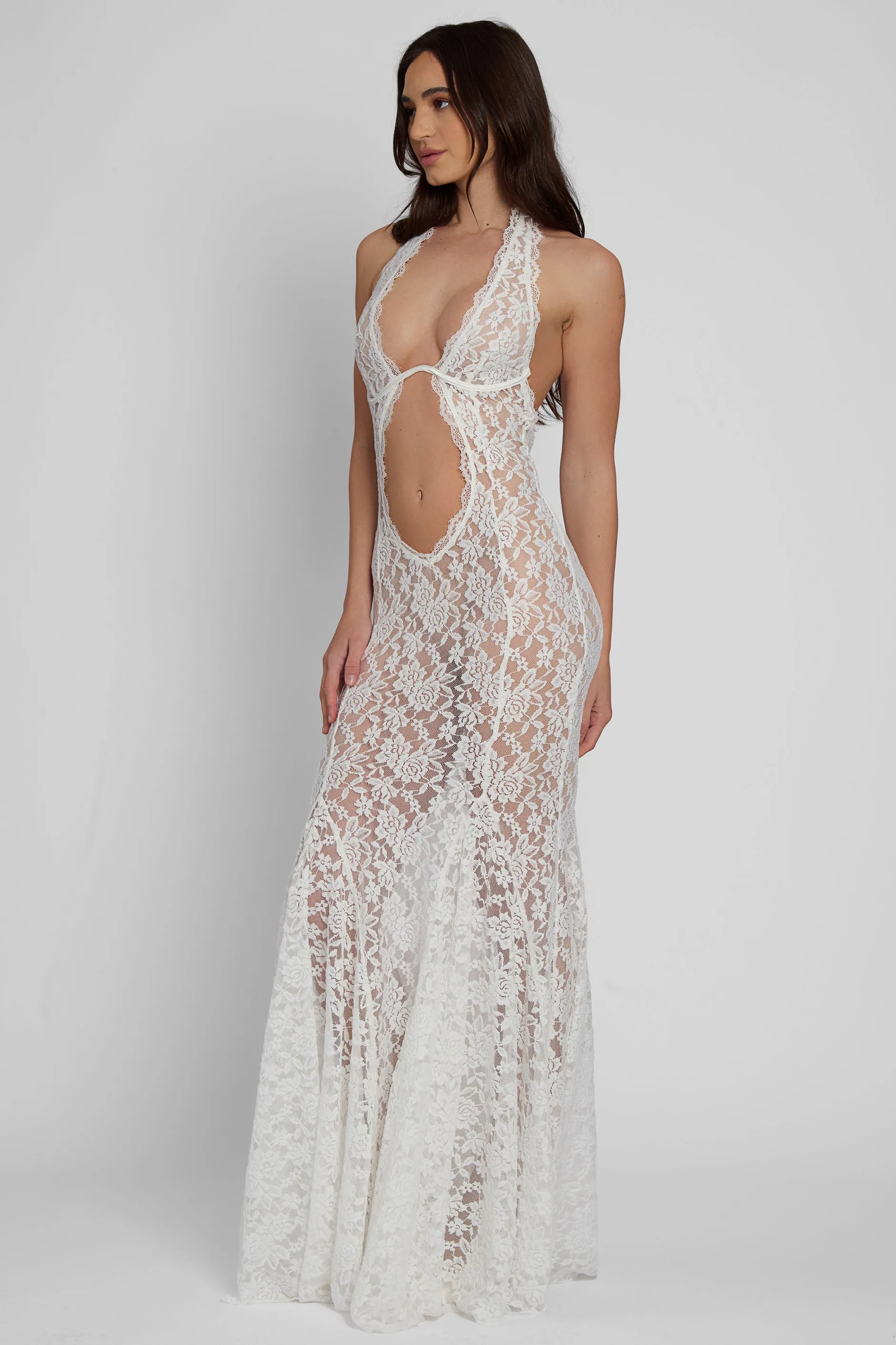 Saltair Lace Bustier Maxi Dress