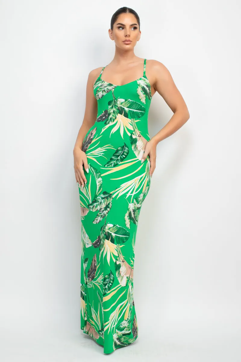 Scoop Tropical Print Maxi Dress - 6 colors