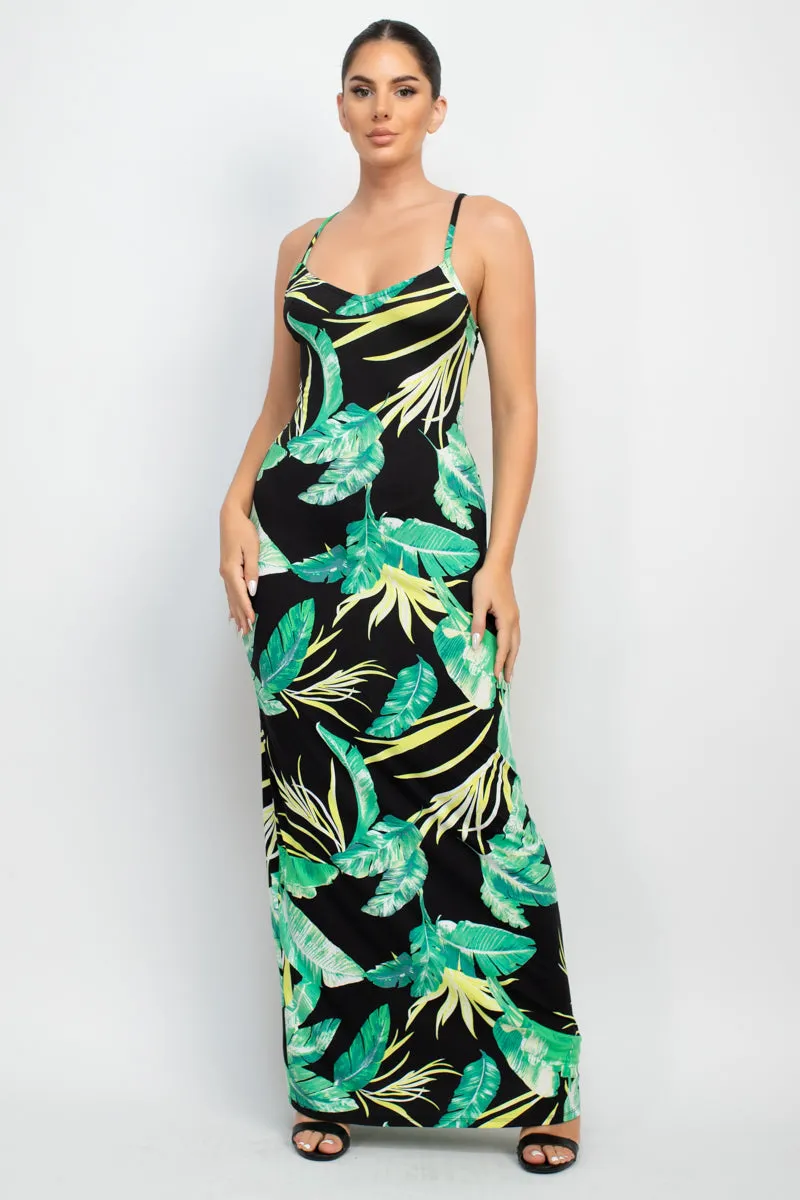 Scoop Tropical Print Maxi Dress - 6 colors