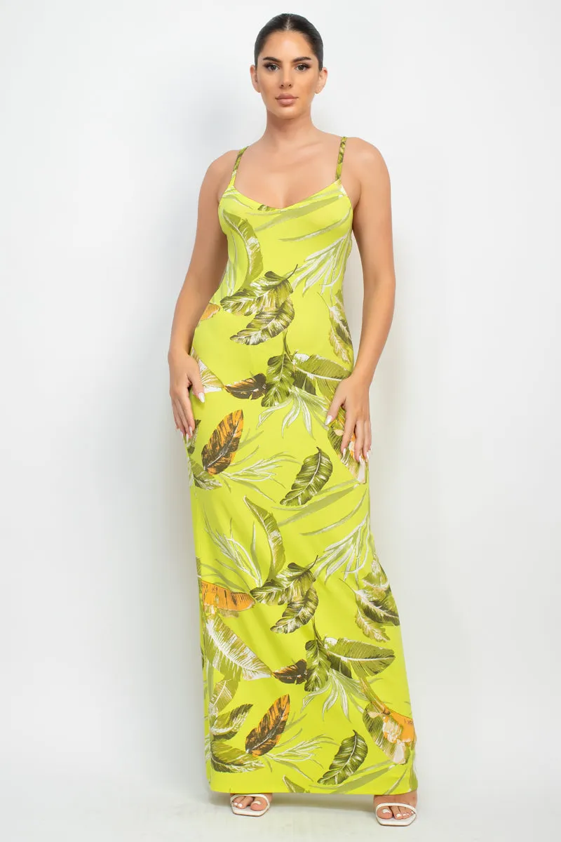 Scoop Tropical Print Maxi Dress - 6 colors