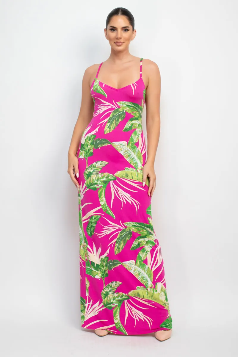 Scoop Tropical Print Maxi Dress - 6 colors